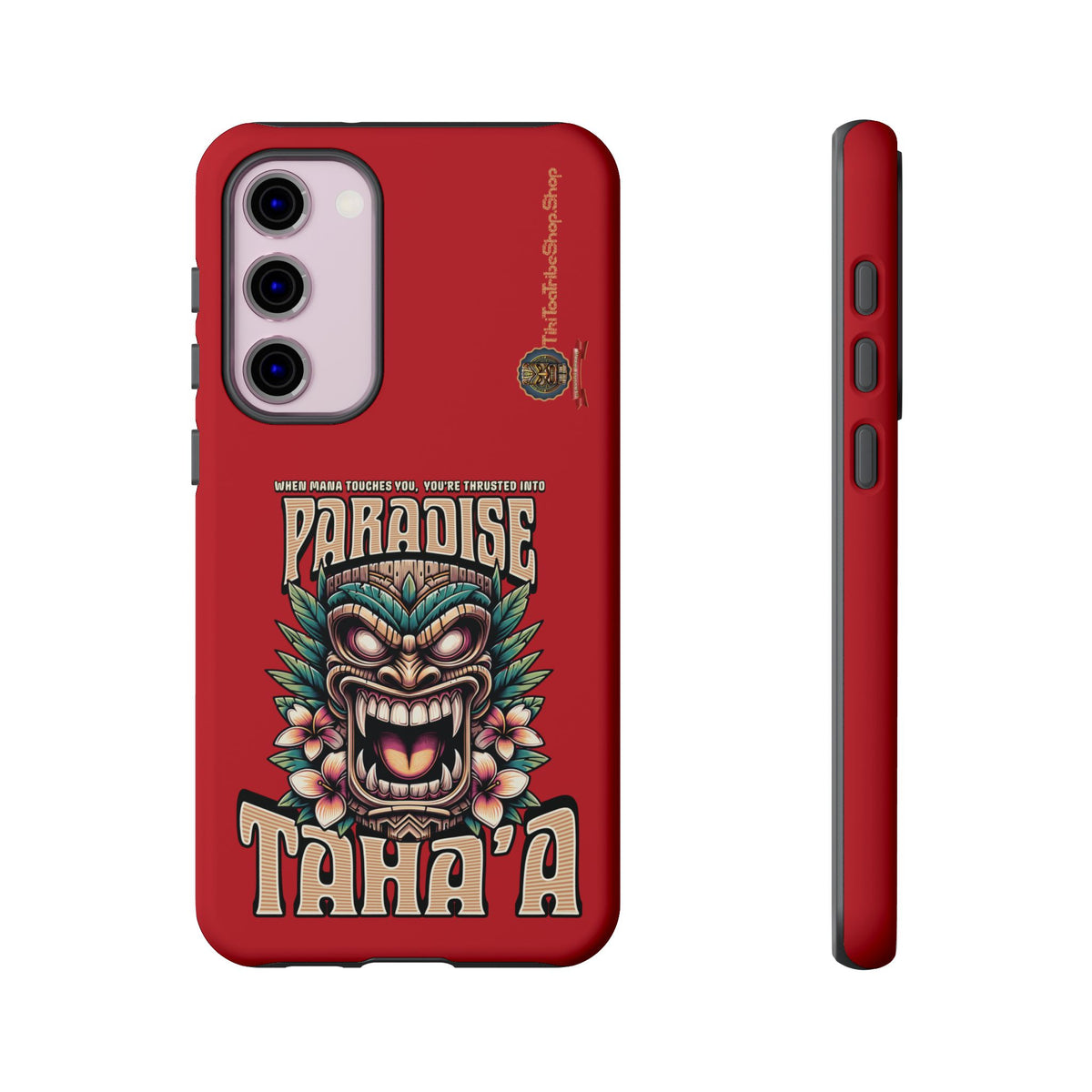Tahaa – Coque Antichoc Premium « Tiki Féroce » | Design Tribal & Protection Maximale