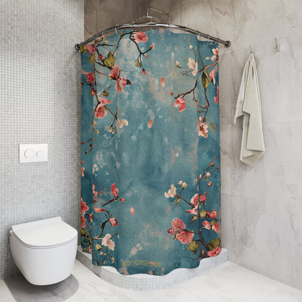 Rêve de Sakura - Élégance Florale sur Teinte Aquatique