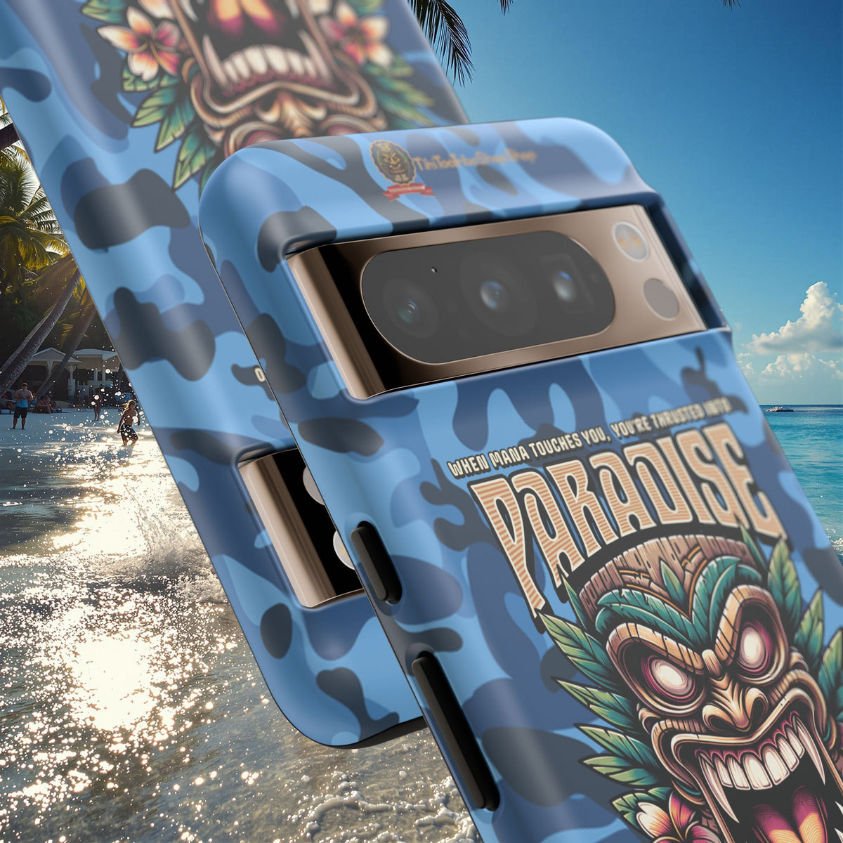 Tahaa – Coque Antichoc Premium « Tiki Féroce » | Design Tribal & Protection Maximale