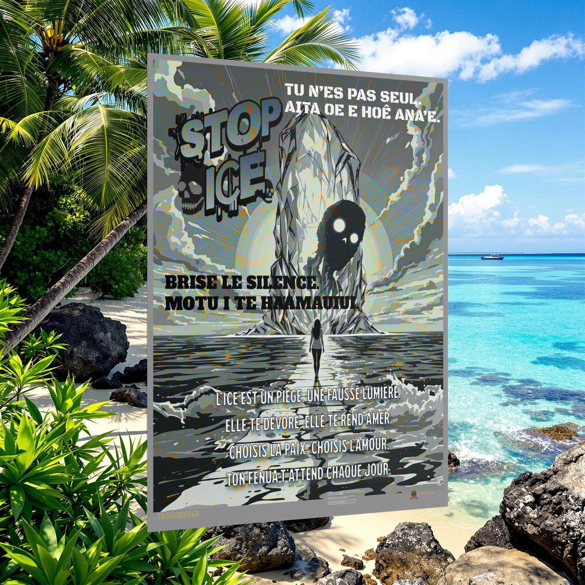 Posters Anti-ICE Polynésie – Affiches de Sensibilisation Contre la Drogue “Paruru i te ora – Brisons les chaînes de l’ICE”