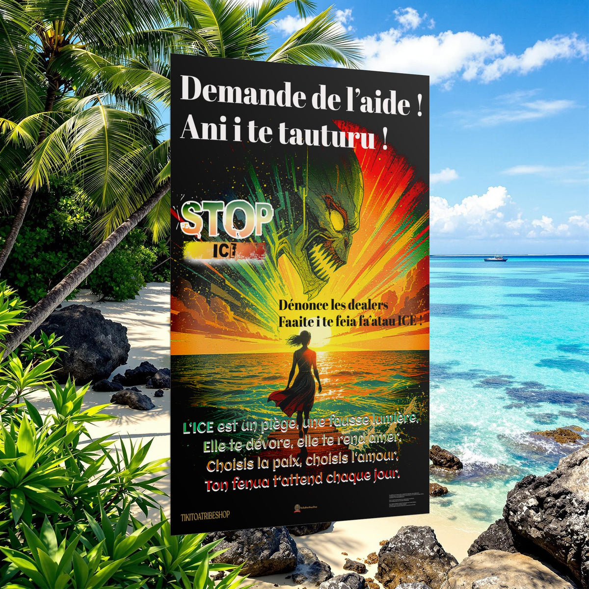 Posters Anti-ICE Polynésie – Affiches de Sensibilisation Contre la Drogue “Paruru i te ora – Brisons les chaînes de l’ICE”