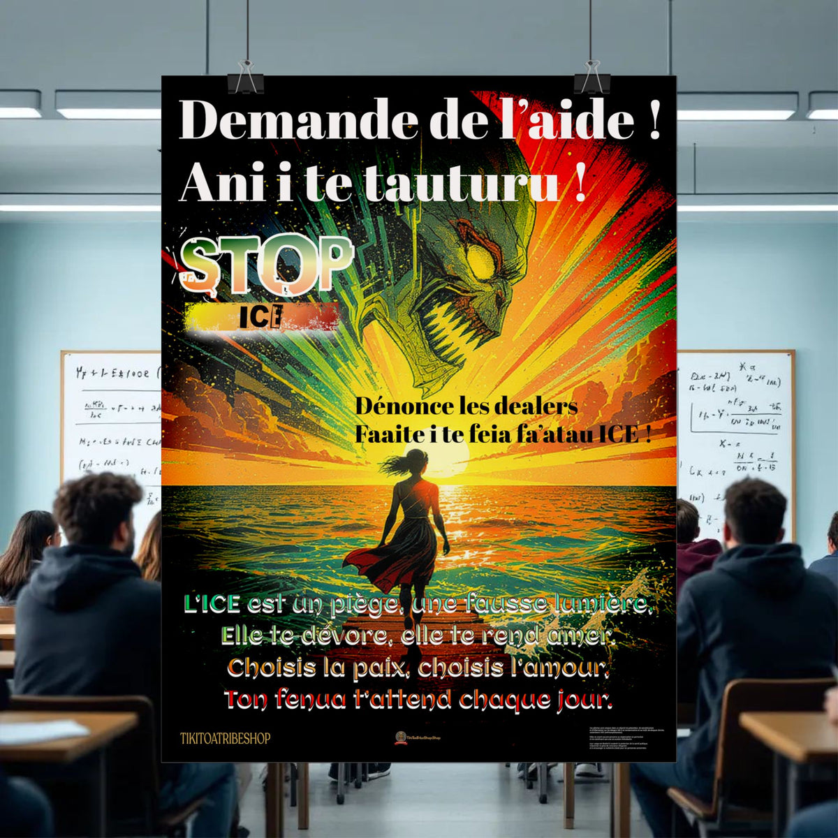 Posters Anti-ICE Polynésie – Affiches de Sensibilisation Contre la Drogue “Paruru i te ora – Brisons les chaînes de l’ICE”