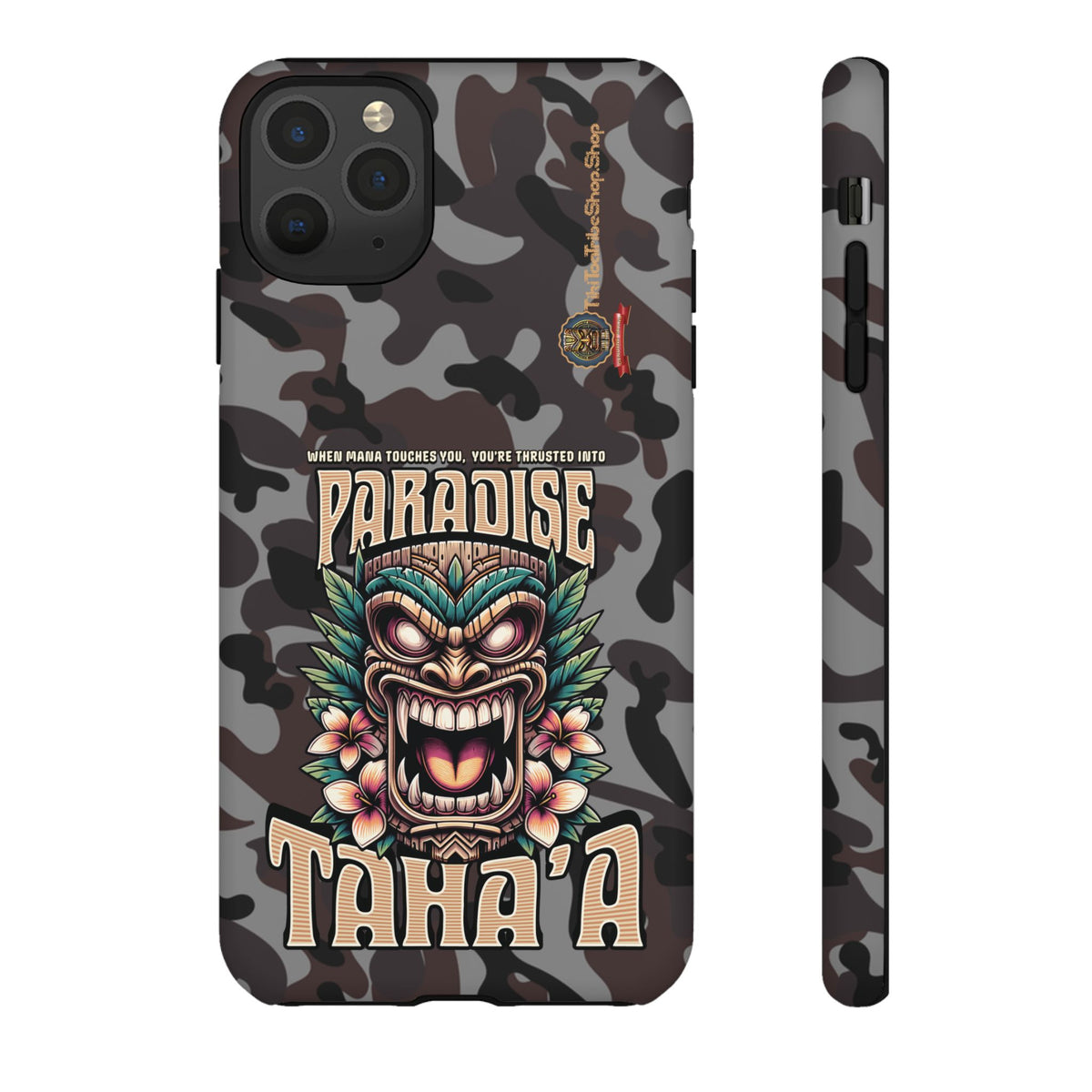 Tahaa – Coque Antichoc Premium « Tiki Féroce » | Design Tribal & Protection Maximale