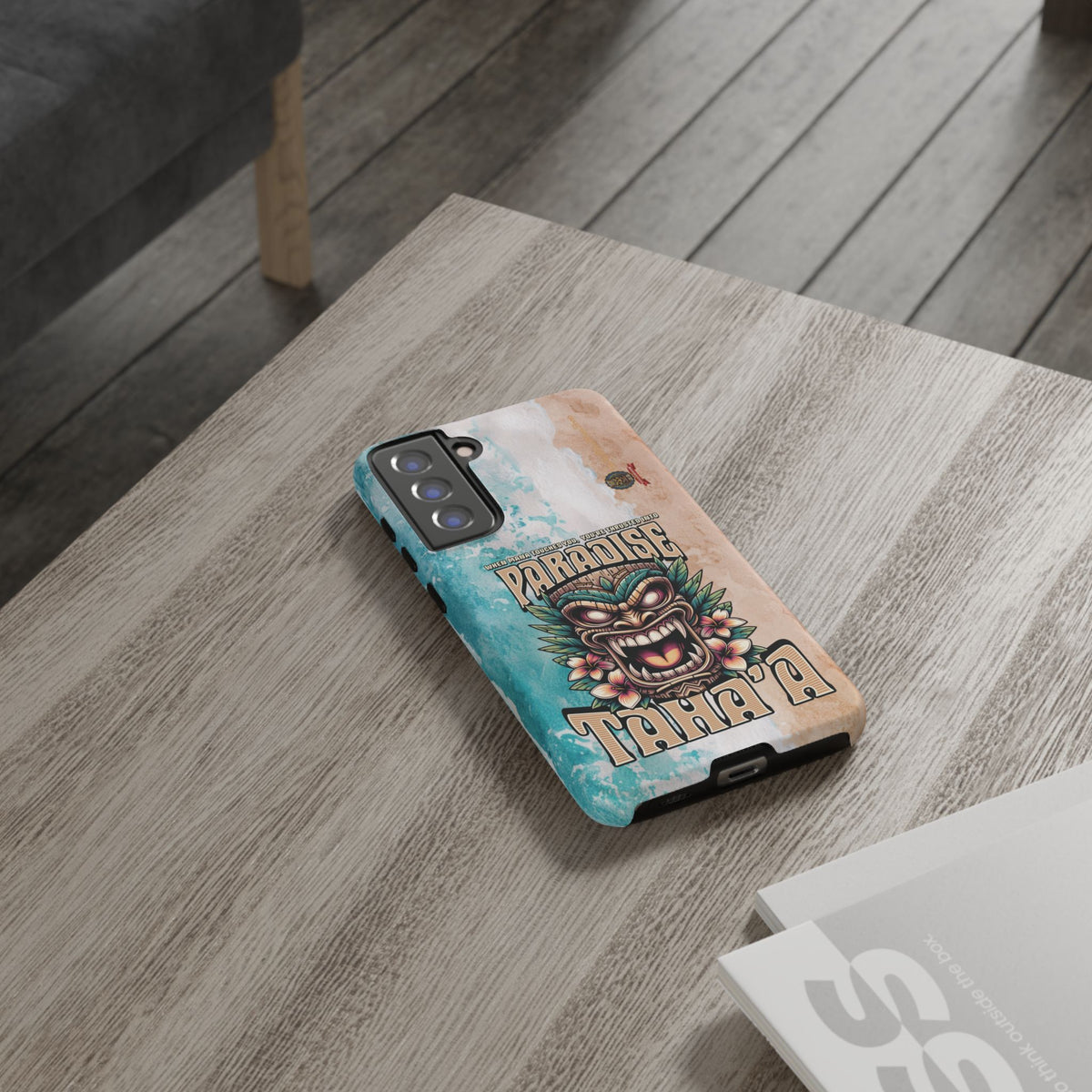 Tahaa – Coque Antichoc Premium « Tiki Féroce » | Design Tribal & Protection Maximale
