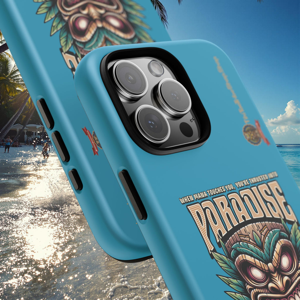 Tahaa – Coque Antichoc Premium « Tiki Féroce » | Design Tribal & Protection Maximale