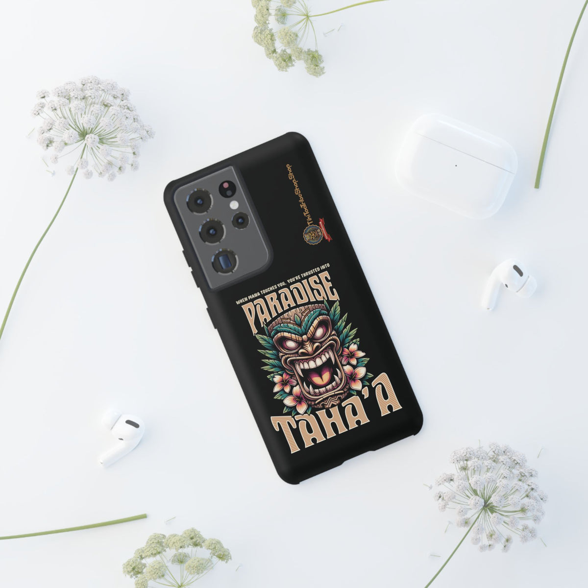 Tahaa – Coque Antichoc Premium « Tiki Féroce » | Design Tribal & Protection Maximale