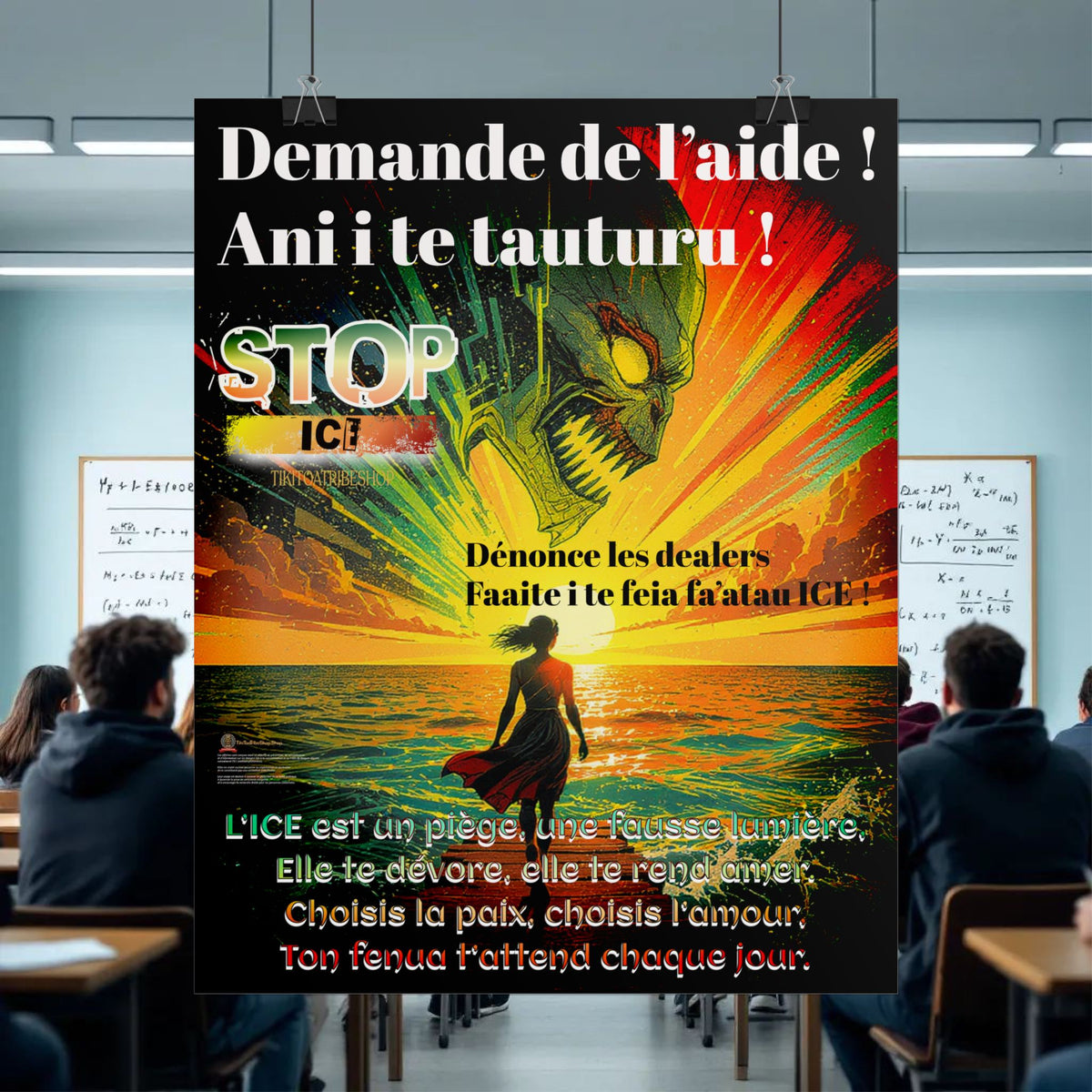 Posters Anti-ICE Polynésie – Affiches de Sensibilisation Contre la Drogue “Paruru i te ora – Brisons les chaînes de l’ICE”