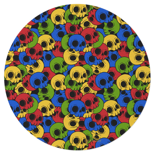 Tapis Rond, Tête à Tête Multicolore– “Pop Skull Party”