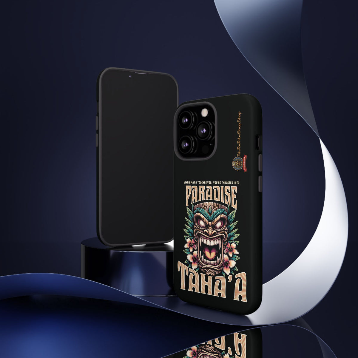 Tahaa – Coque Antichoc Premium « Tiki Féroce » | Design Tribal & Protection Maximale