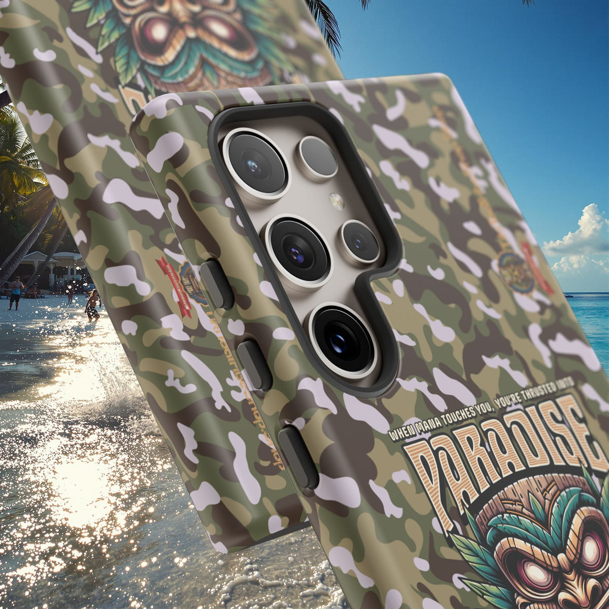 Tahaa – Coque Antichoc Premium « Tiki Féroce » | Design Tribal & Protection Maximale