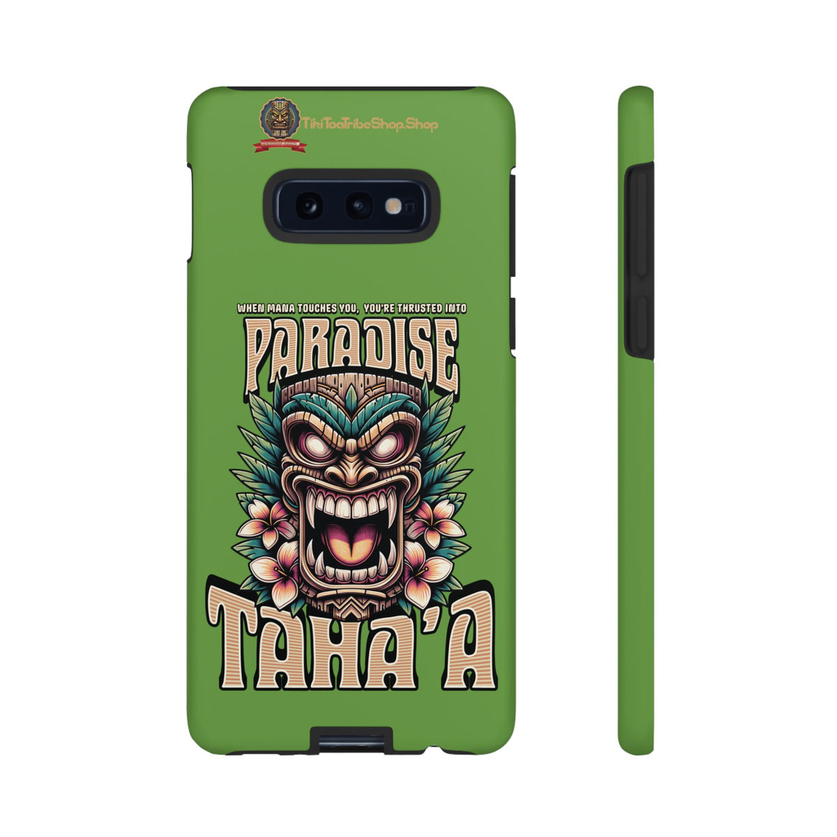 Tahaa – Coque Antichoc Premium « Tiki Féroce » | Design Tribal & Protection Maximale
