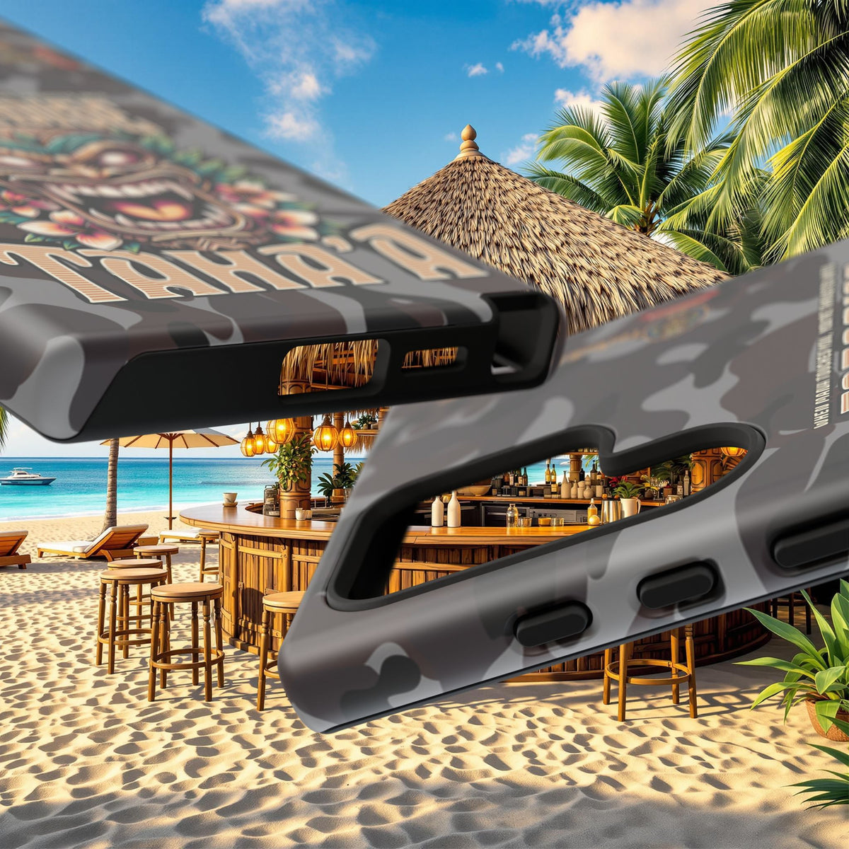 Tahaa – Coque Antichoc Premium « Tiki Féroce » | Design Tribal & Protection Maximale