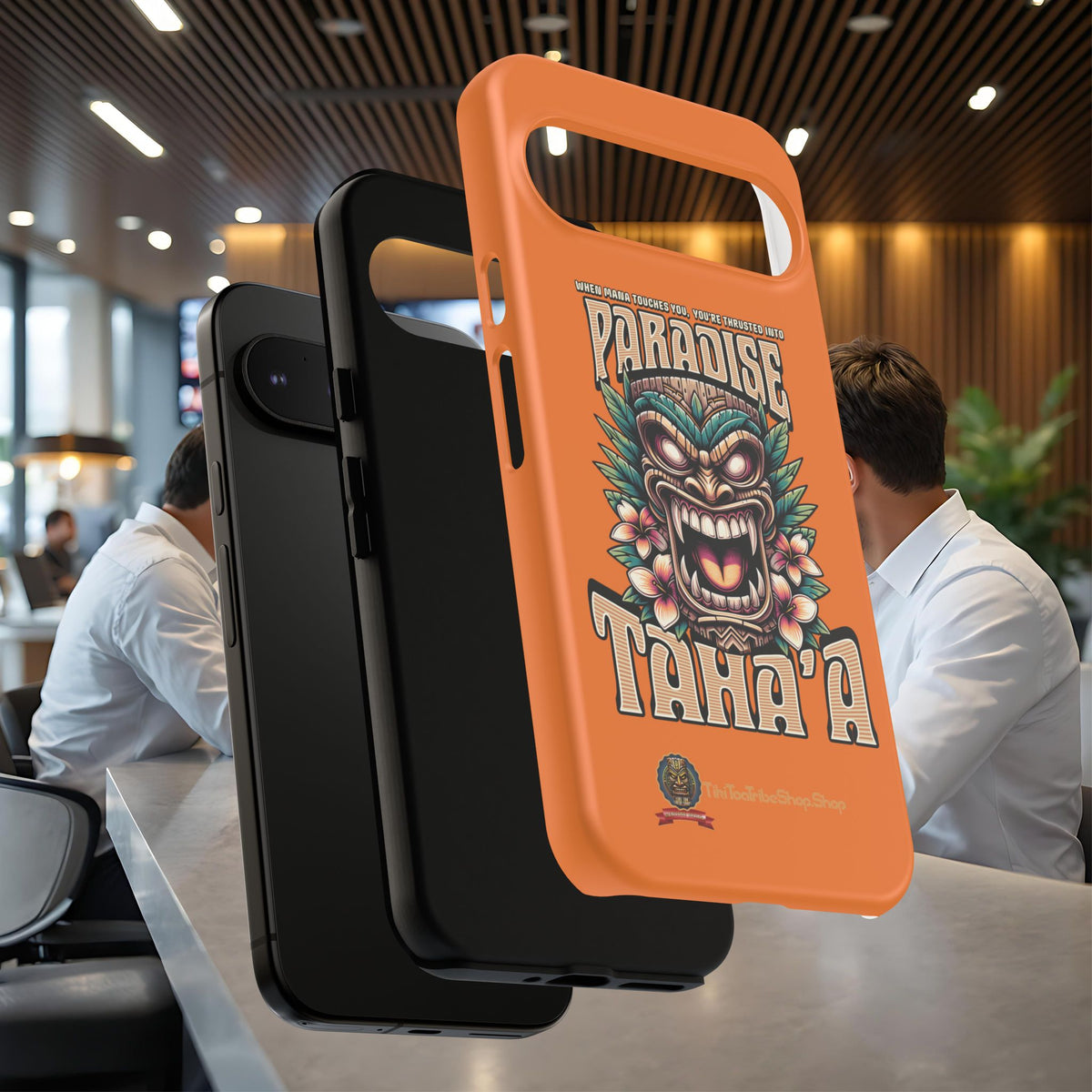 Tahaa – Coque Antichoc Premium « Tiki Féroce » | Design Tribal & Protection Maximale