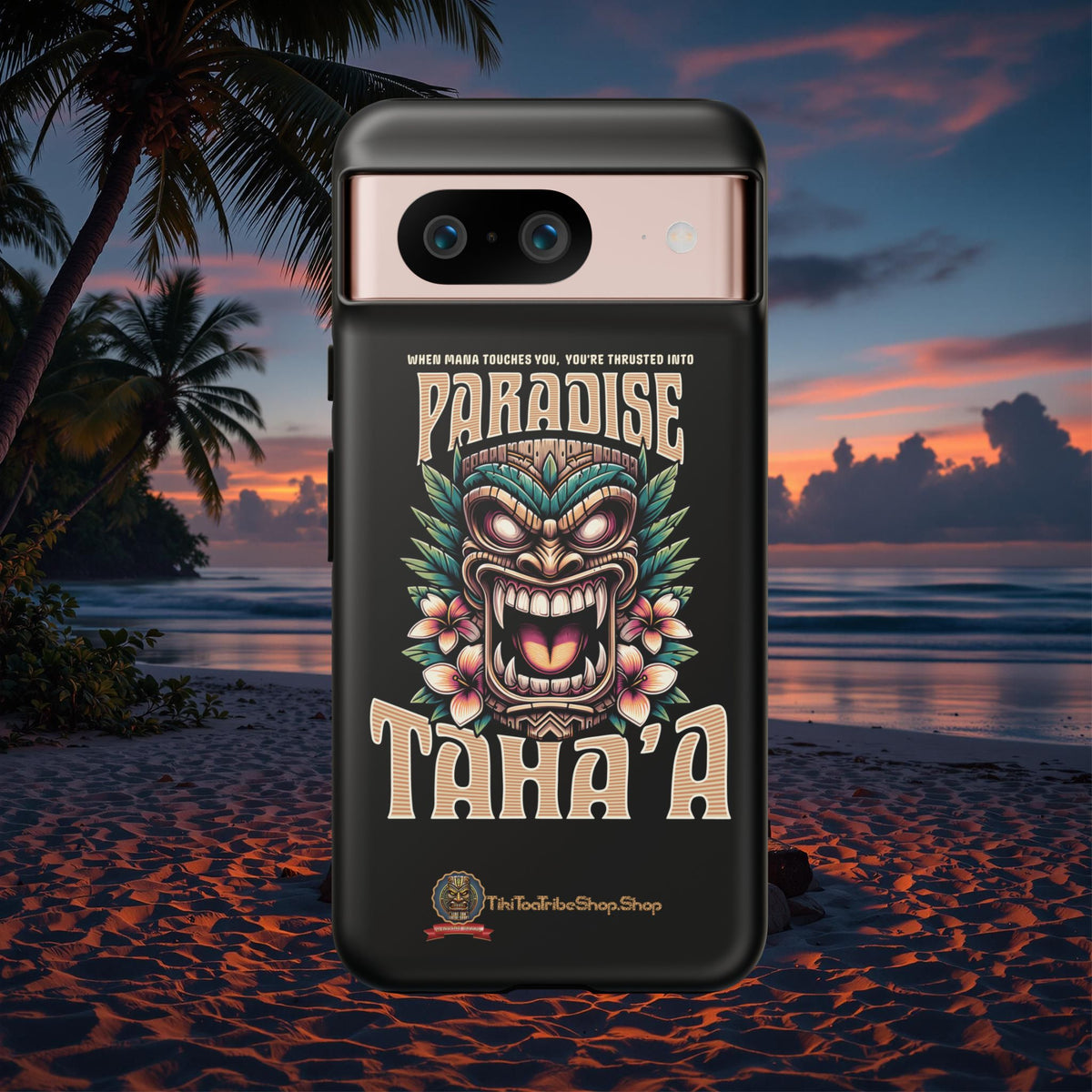Tahaa – Coque Antichoc Premium « Tiki Féroce » | Design Tribal & Protection Maximale