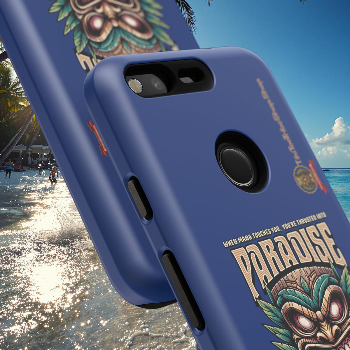Tahaa – Coque Antichoc Premium « Tiki Féroce » | Design Tribal & Protection Maximale