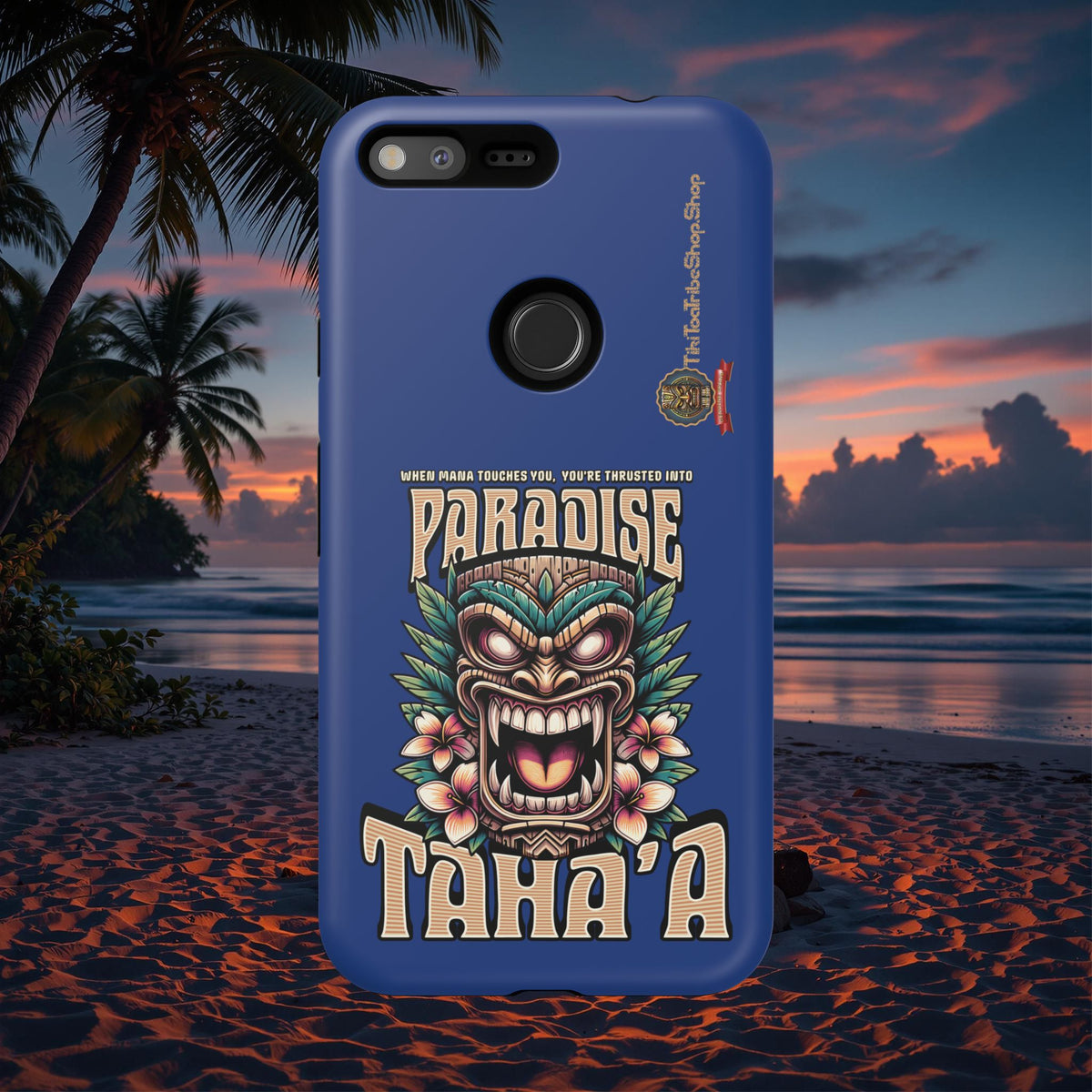 Tahaa – Coque Antichoc Premium « Tiki Féroce » | Design Tribal & Protection Maximale