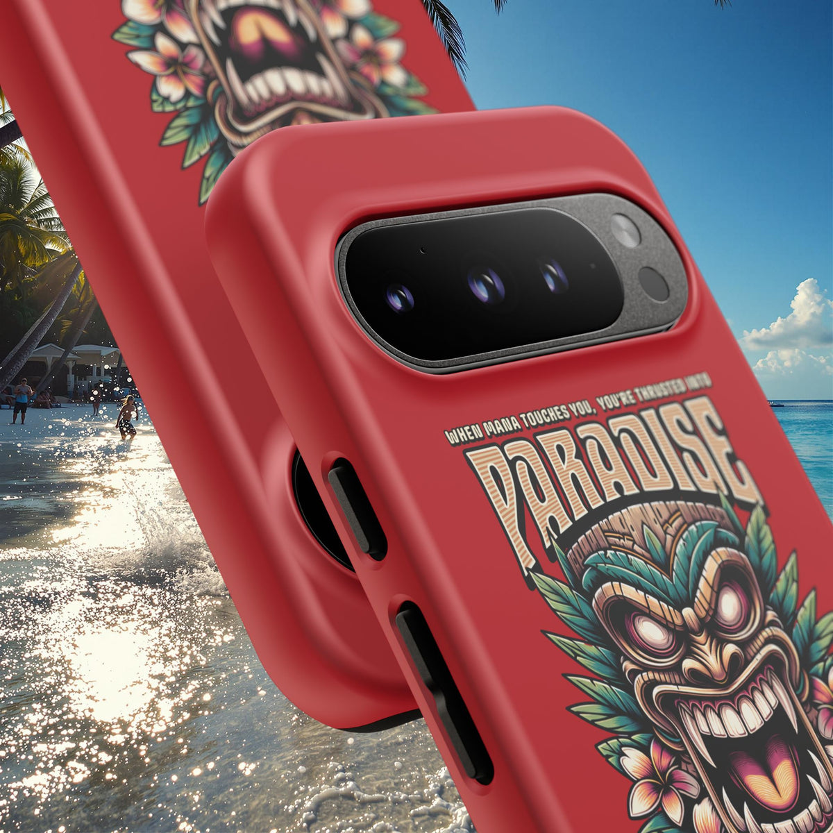 Tahaa – Coque Antichoc Premium « Tiki Féroce » | Design Tribal & Protection Maximale