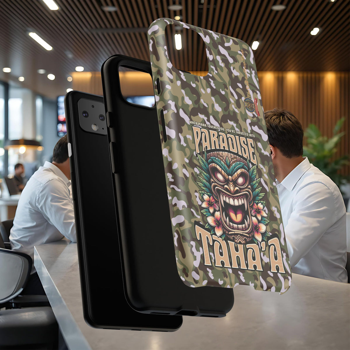 Tahaa – Coque Antichoc Premium « Tiki Féroce » | Design Tribal & Protection Maximale