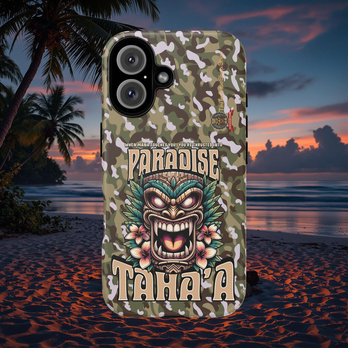 Tahaa – Coque Antichoc Premium « Tiki Féroce » | Design Tribal & Protection Maximale