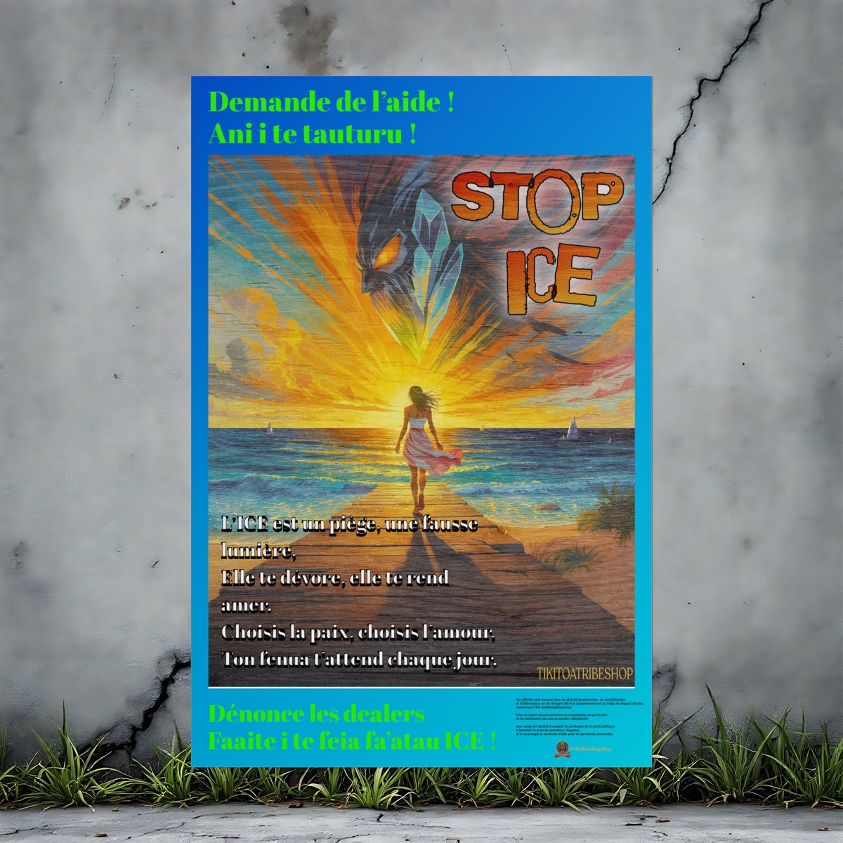 Posters Anti-ICE Polynésie – Affiches de Sensibilisation Contre la Drogue “Paruru i te ora – Brisons les chaînes de l’ICE”
