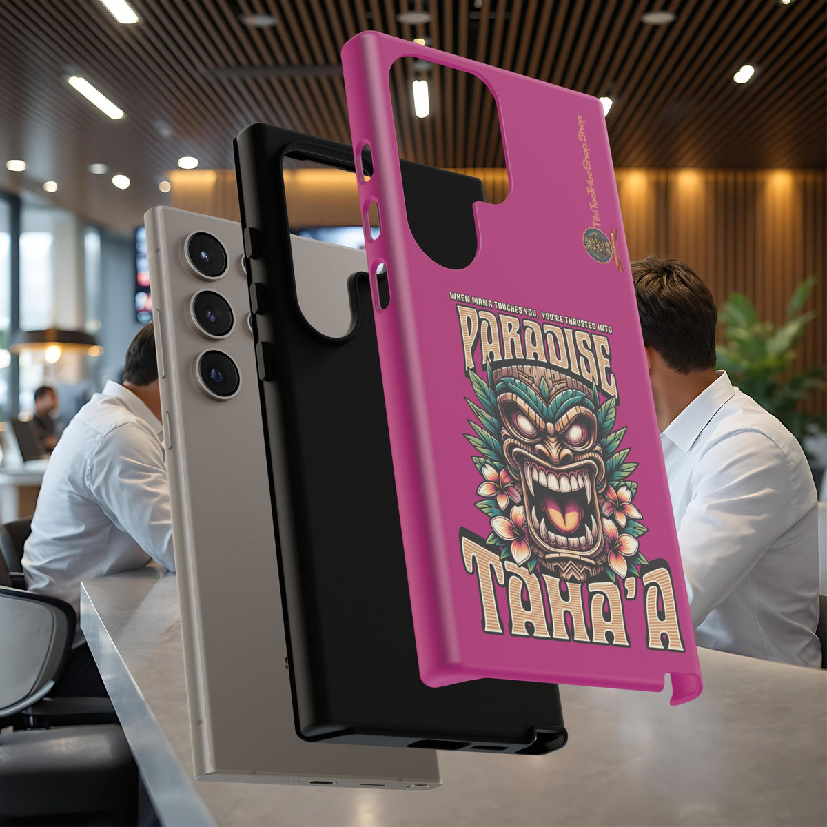 Tahaa – Coque Antichoc Premium « Tiki Féroce » | Design Tribal & Protection Maximale