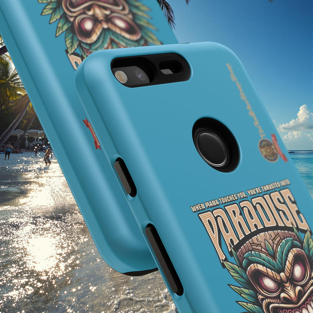 Tahaa – Coque Antichoc Premium « Tiki Féroce » | Design Tribal & Protection Maximale