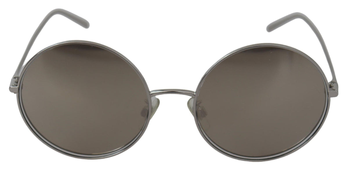 DOLCE & GABBANA - Lunettes de soleil rondes grises en métal, 100% protection UV