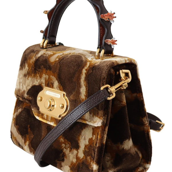 Dolce &amp; Gabbana Brown Giraffe Crossbody Purse Borse WELCOME Purse