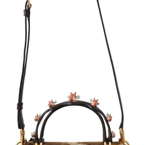 Dolce &amp; Gabbana Brown Giraffe Crossbody Purse Borse WELCOME Purse