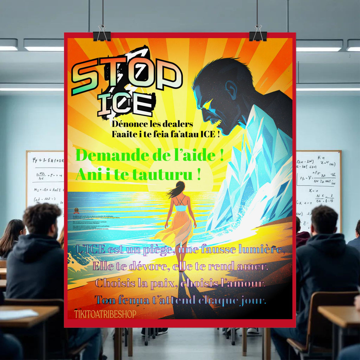 Anti-ICE Polynésie – Affiches de Sensibilisation Contre la Drogue “Paruru i te ora – Brisons les chaînes de l’ICE”