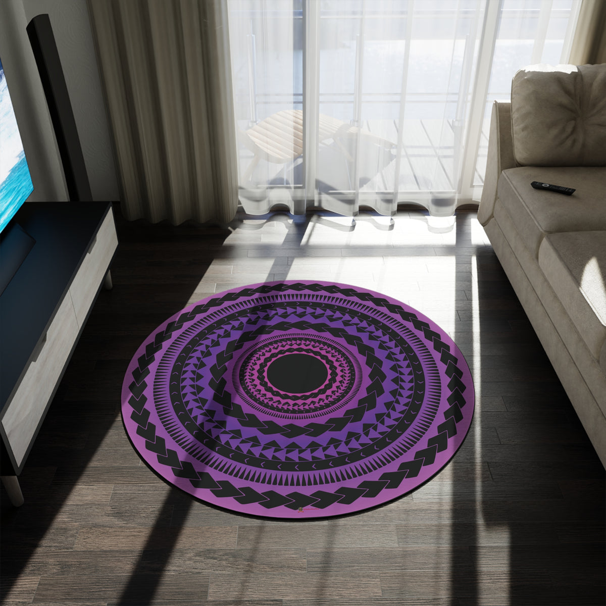 Tapis Rond ou Décoration Murale, Tattoo Spirit – Lignes Ancestrales