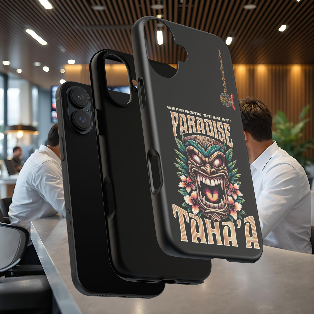 Tahaa – Coque Antichoc Premium « Tiki Féroce » | Design Tribal & Protection Maximale