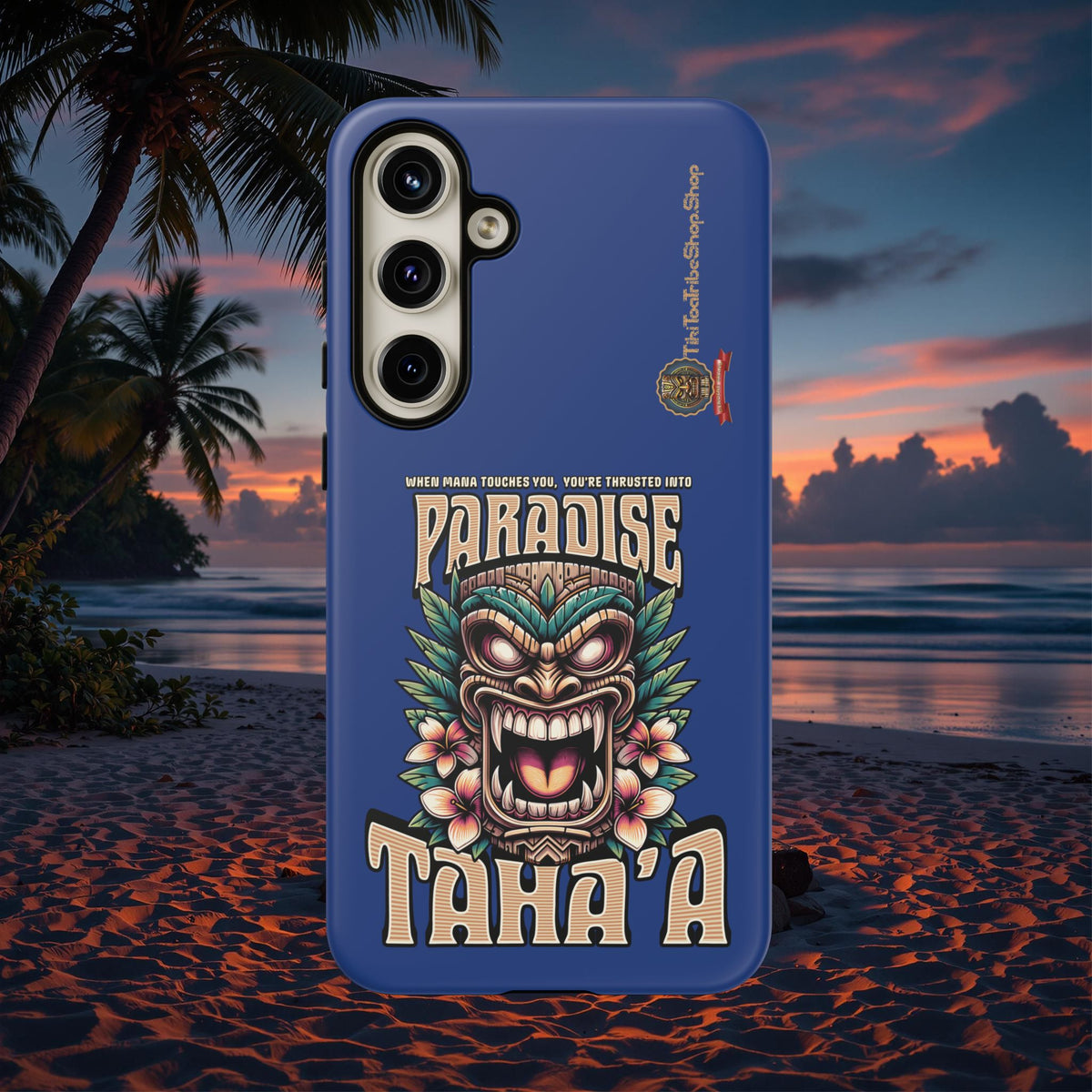 Tahaa – Coque Antichoc Premium « Tiki Féroce » | Design Tribal & Protection Maximale