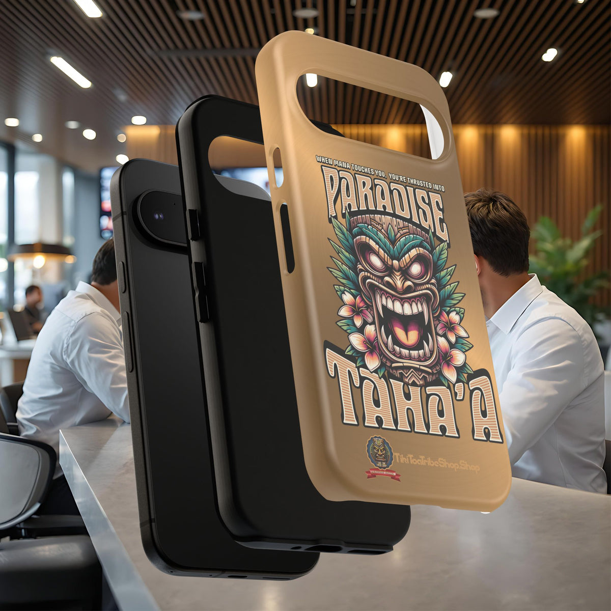 Tahaa – Coque Antichoc Premium « Tiki Féroce » | Design Tribal & Protection Maximale