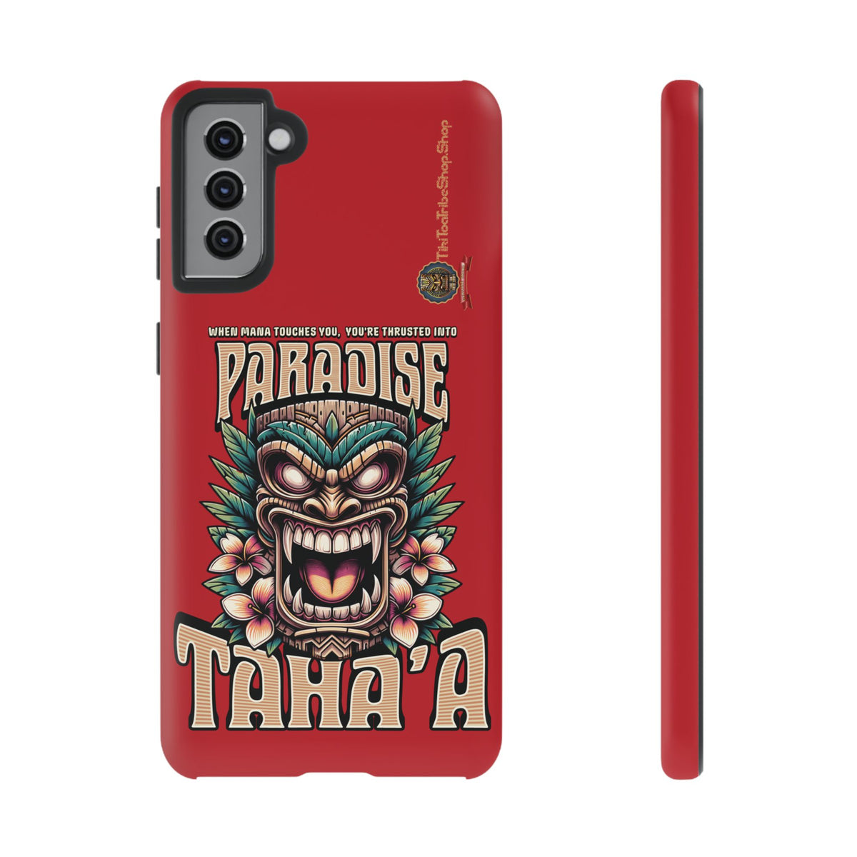 Tahaa – Coque Antichoc Premium « Tiki Féroce » | Design Tribal & Protection Maximale