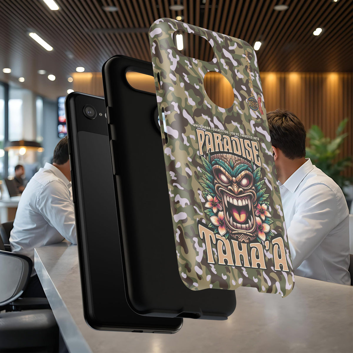 Tahaa – Coque Antichoc Premium « Tiki Féroce » | Design Tribal & Protection Maximale