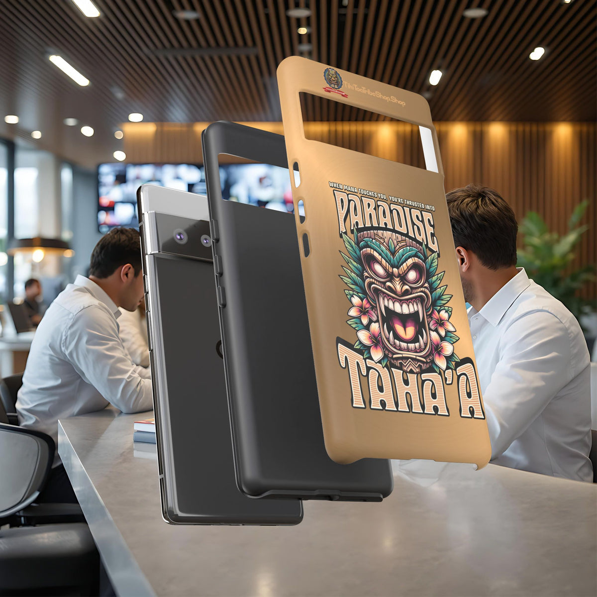 Tahaa – Coque Antichoc Premium « Tiki Féroce » | Design Tribal & Protection Maximale