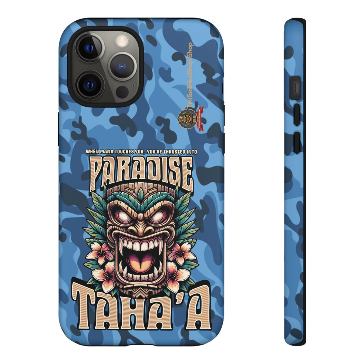 Tahaa – Coque Antichoc Premium « Tiki Féroce » | Design Tribal & Protection Maximale