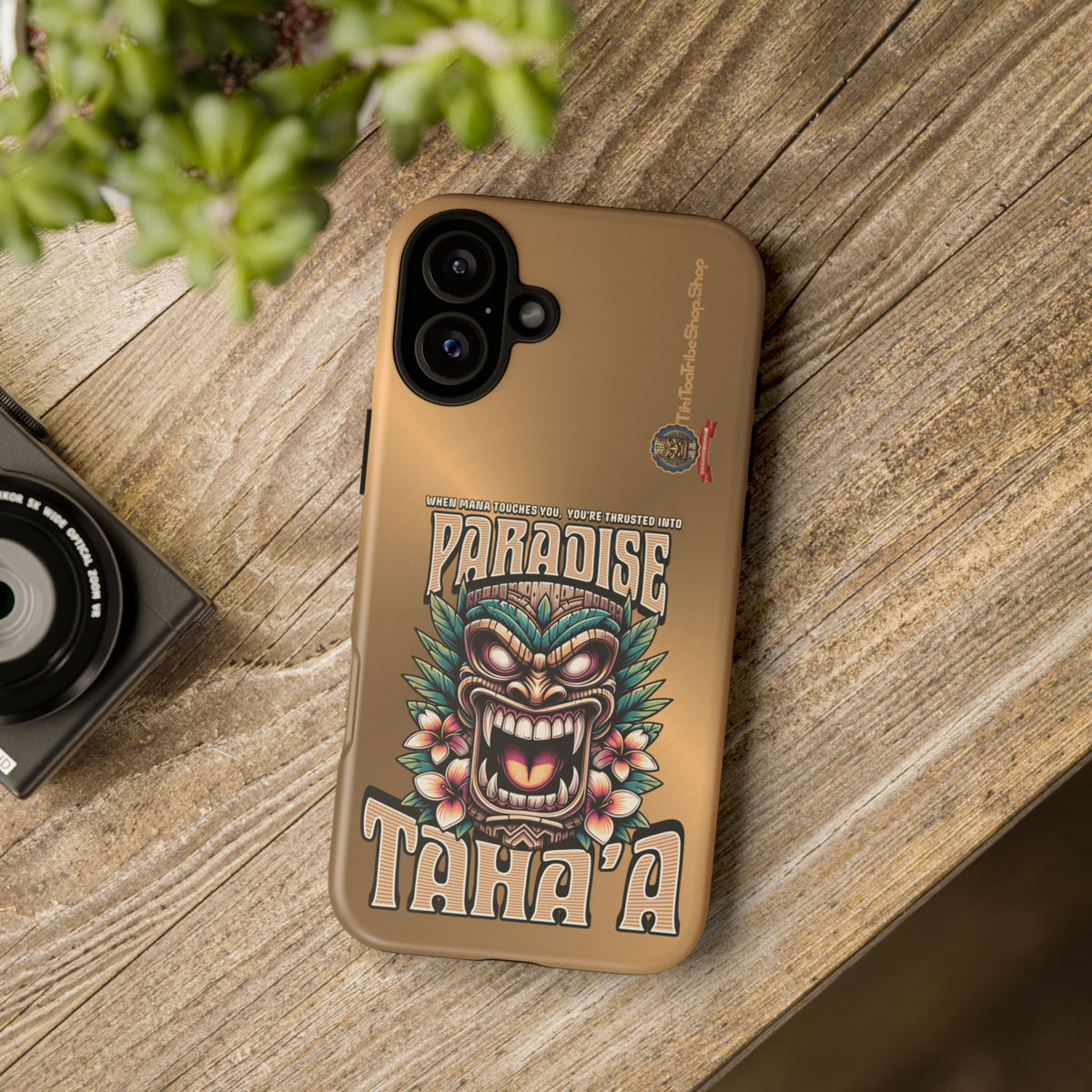 Tahaa – Coque Antichoc Premium « Tiki Féroce » | Design Tribal & Protection Maximale