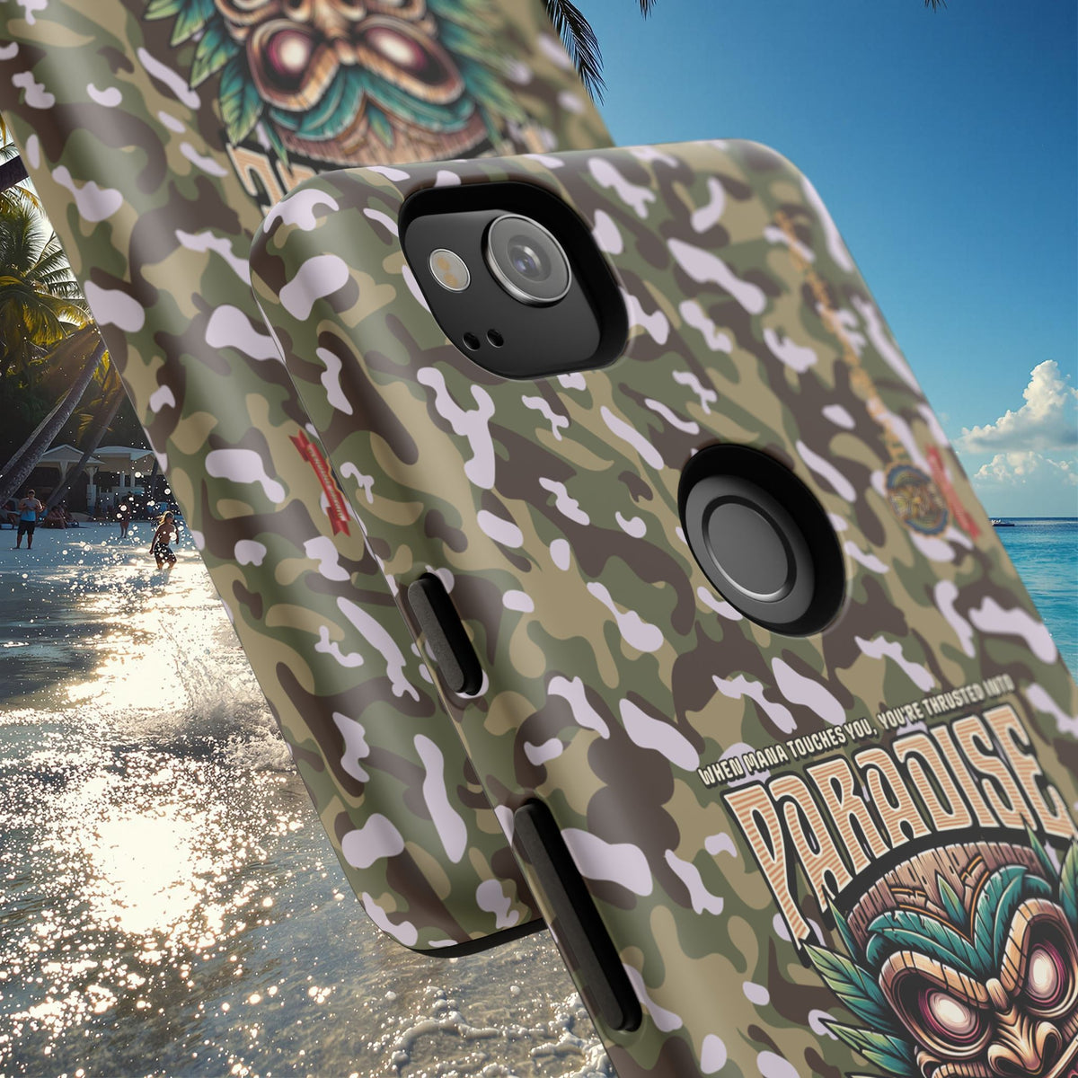Tahaa – Coque Antichoc Premium « Tiki Féroce » | Design Tribal & Protection Maximale
