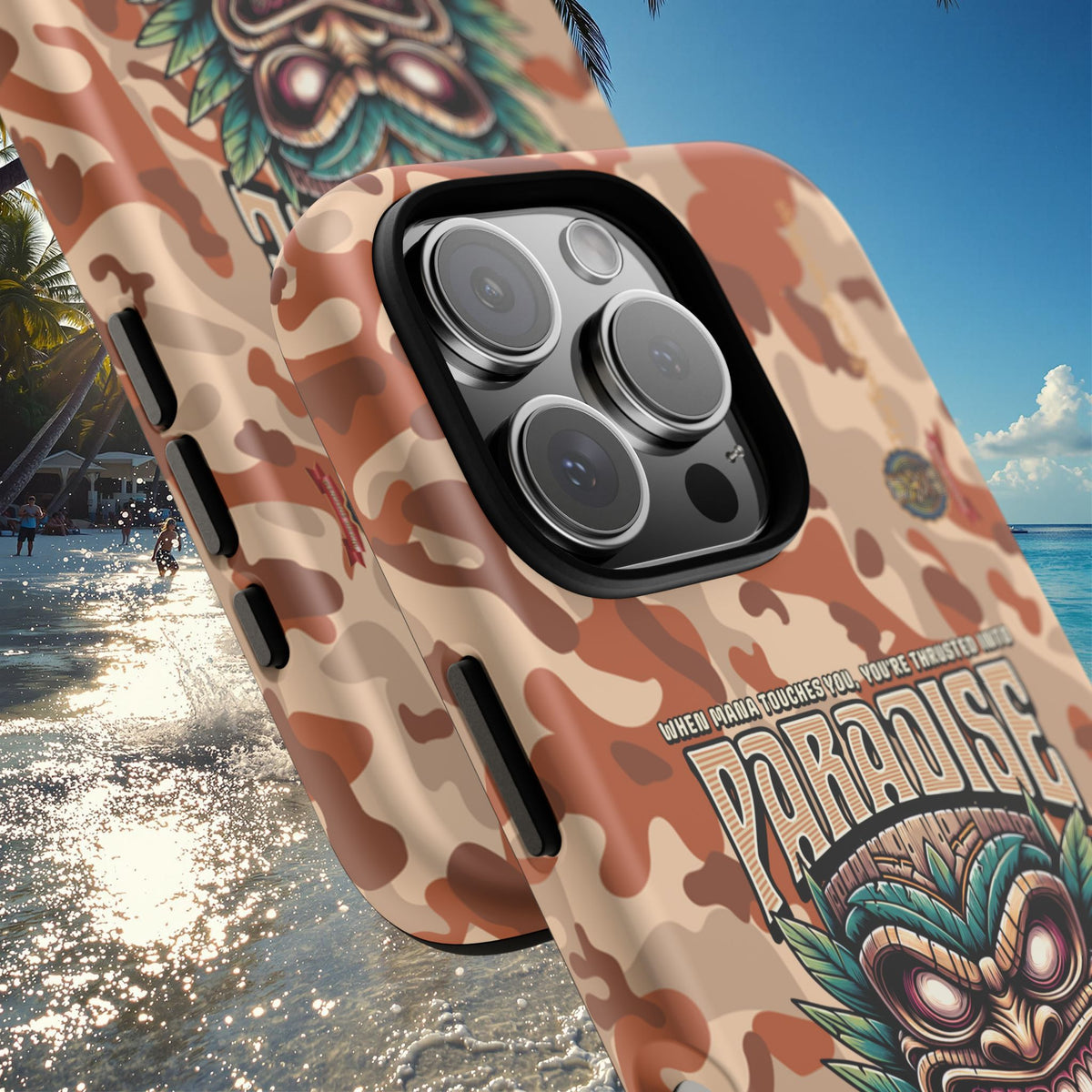 Tahaa – Coque Antichoc Premium « Tiki Féroce » | Design Tribal & Protection Maximale