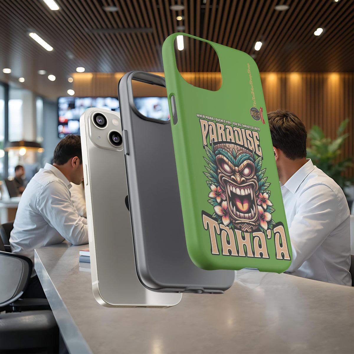 Tahaa – Coque Antichoc Premium « Tiki Féroce » | Design Tribal & Protection Maximale
