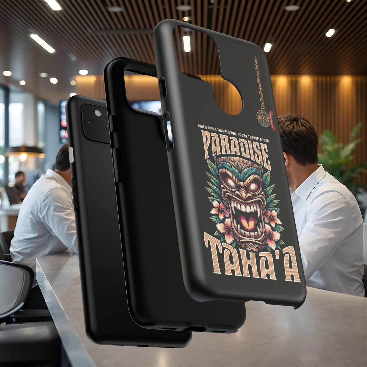 Tahaa – Coque Antichoc Premium « Tiki Féroce » | Design Tribal & Protection Maximale