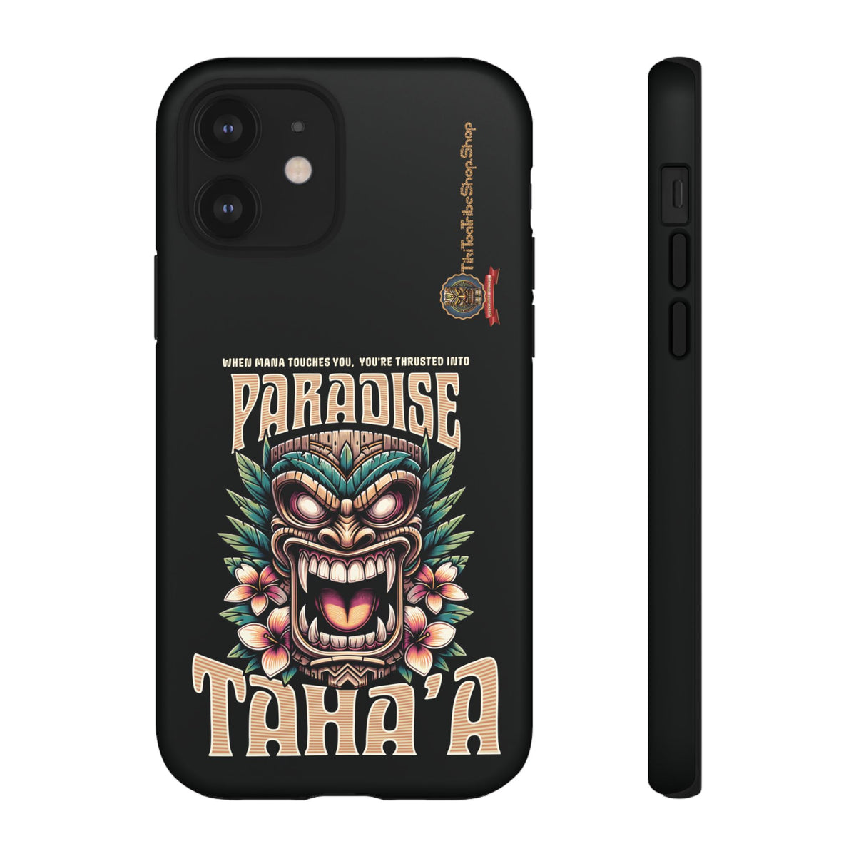 Tahaa – Coque Antichoc Premium « Tiki Féroce » | Design Tribal & Protection Maximale