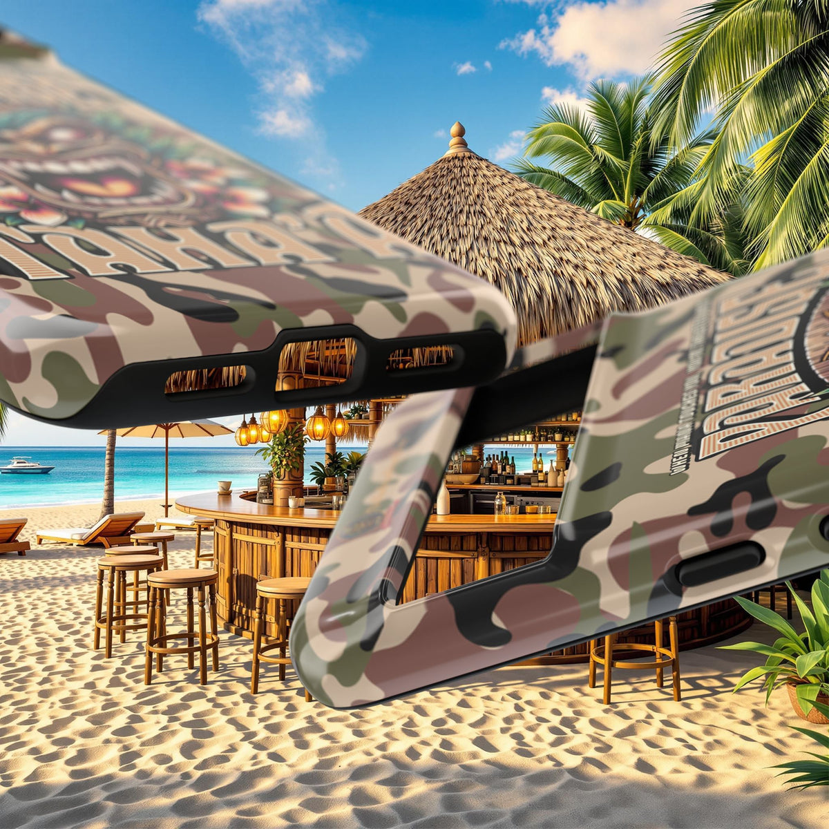 Tahaa – Coque Antichoc Premium « Tiki Féroce » | Design Tribal & Protection Maximale