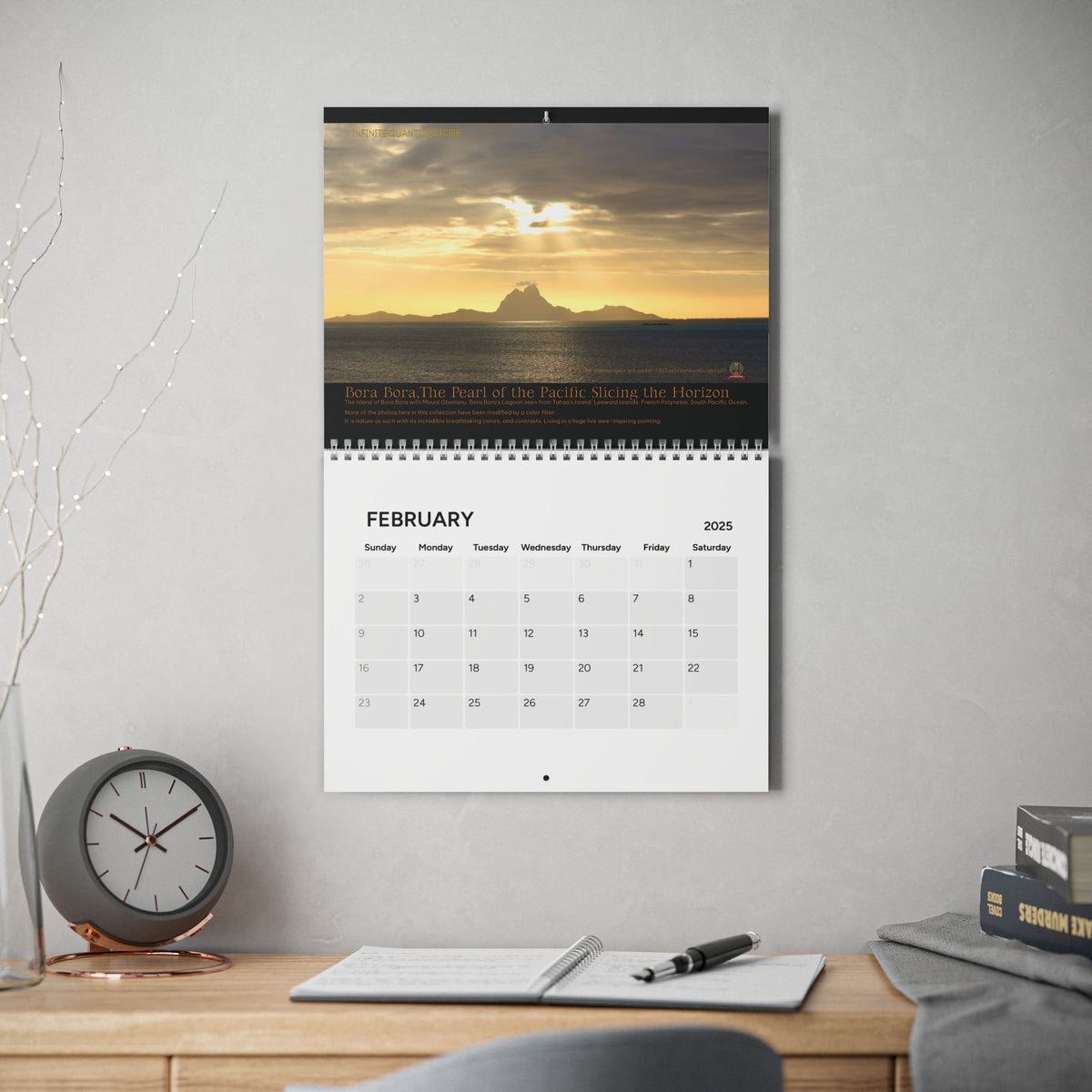 2025 Wall Calendar Bora Bora, Paradise Island