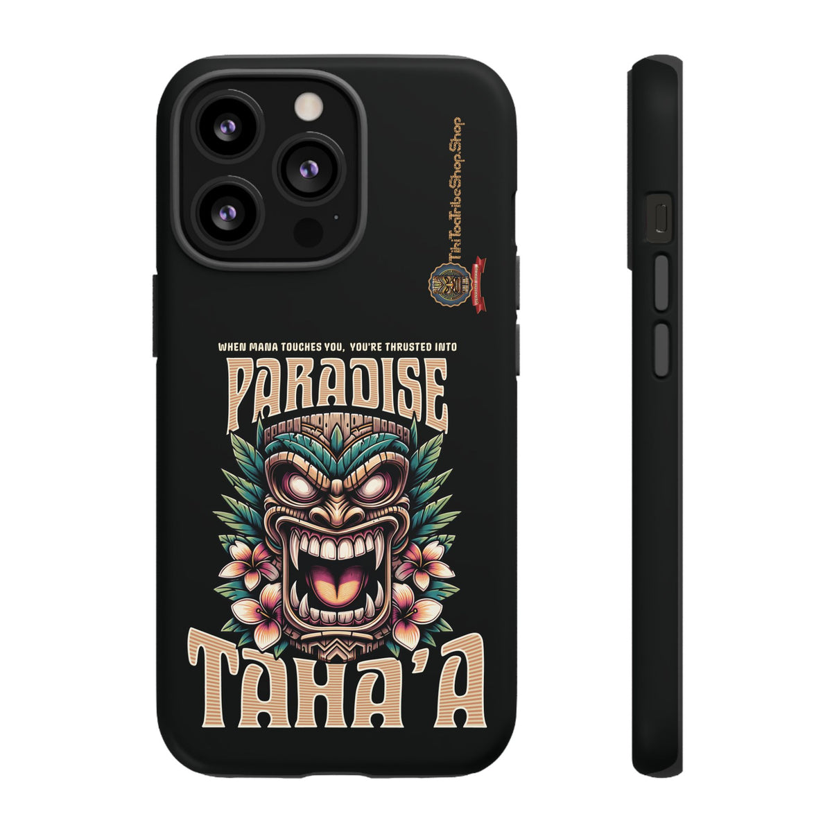 Tahaa – Coque Antichoc Premium « Tiki Féroce » | Design Tribal & Protection Maximale