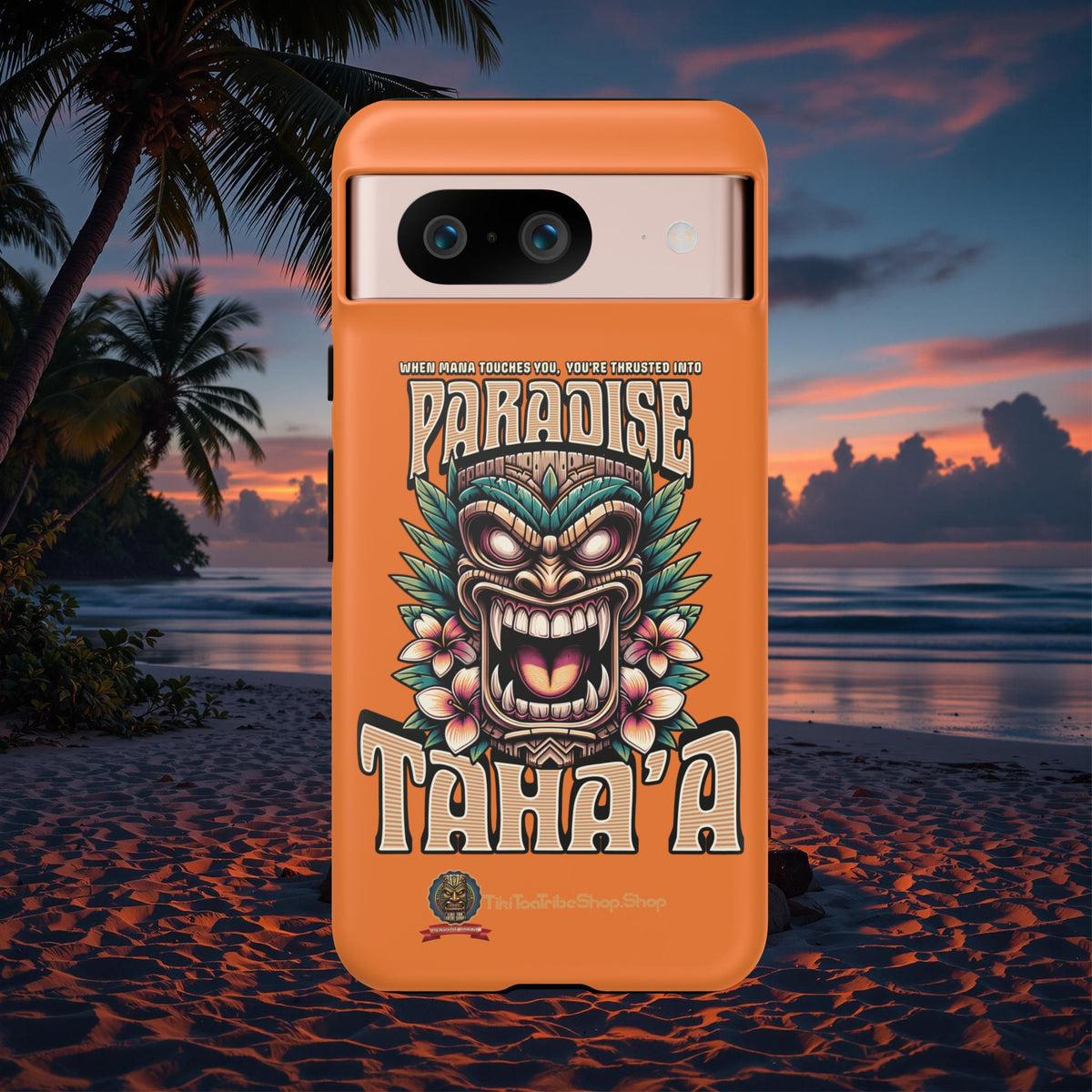 Tahaa – Coque Antichoc Premium « Tiki Féroce » | Design Tribal & Protection Maximale