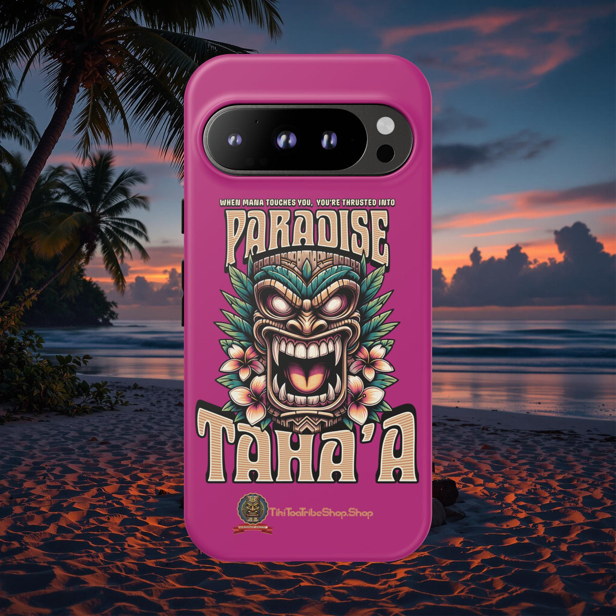 Tahaa – Coque Antichoc Premium « Tiki Féroce » | Design Tribal & Protection Maximale