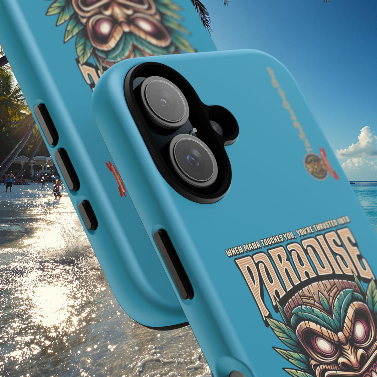 Tahaa – Coque Antichoc Premium « Tiki Féroce » | Design Tribal & Protection Maximale